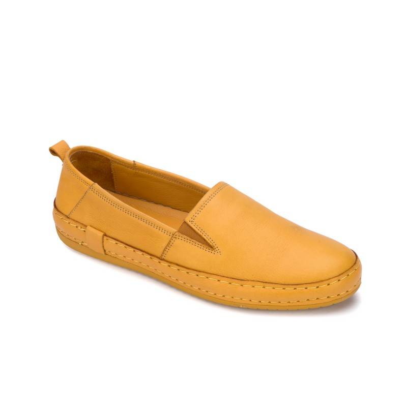 12905-yellow Мокасины жен.кожа-кожа желтый